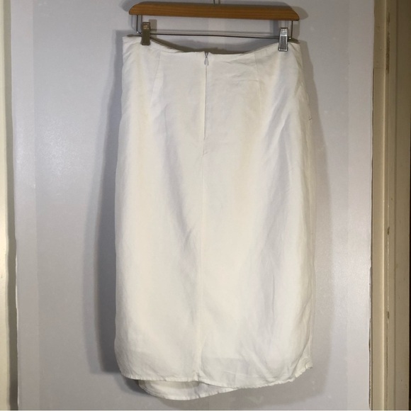 Linea Donna Tie Knot Wrapped Casual Linen Blend Skirt - Picture 7 of 13